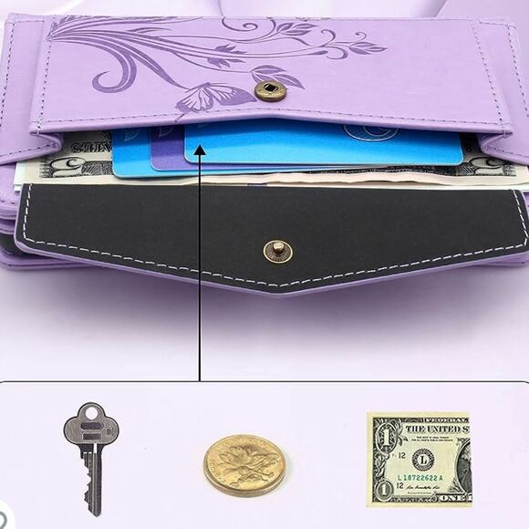 Phone Case Wallet Lavender Butterfly OnePlus Nord 6.5" Leather Cover LaCasse - Picture 13 of 13